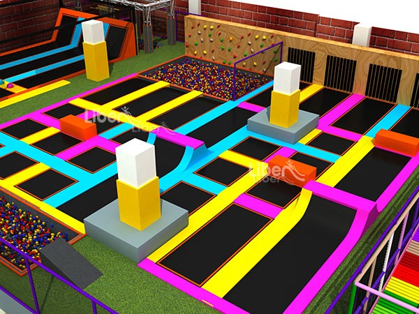 Large Kids Indoor Jumping Amusement Trampoline Park Builder